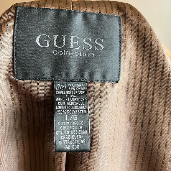 Guess tan leather jacket - Picture 4 of 8